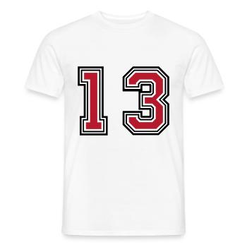 13 symboles numériques - T-shirt homme - blanc - Devant - AI Model Male 178 dark (178cm)