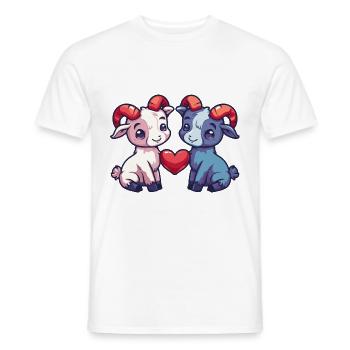 Chèvre de montagne comique Couple amour - T-shirt homme - blanc - Devant - AI Model Male 178 dark (178cm)