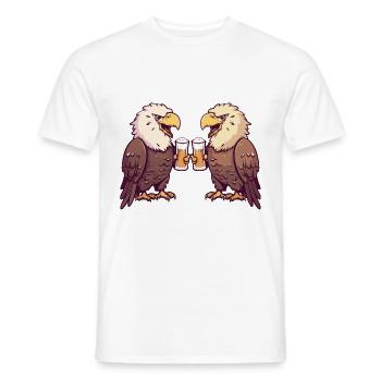 Adler Comic Bier Lustig Saufen - Männer T-Shirt - Weiß - Vorne - AI Model Male 178 dark (178cm)