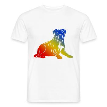Pit Terrier Hund - Männer T-Shirt - Weiß - Vorne - AI Model Male 178 dark (178cm)