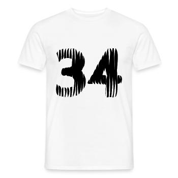 Maillot à 34 numéros - T-shirt homme - blanc - Devant - AI Model Male 178 dark (178cm)