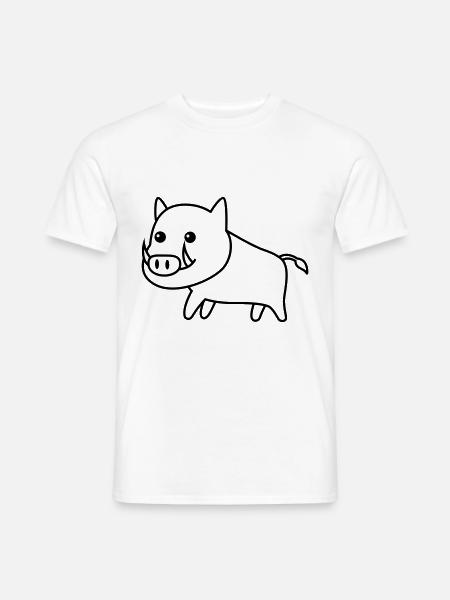 Wild Boar Comic Animal - Men's T-Shirt - white