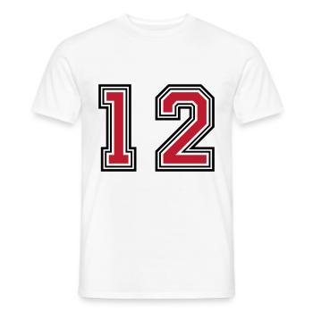 12 symboles numériques - T-shirt homme - blanc - Devant - AI Model Male 178 dark (178cm)