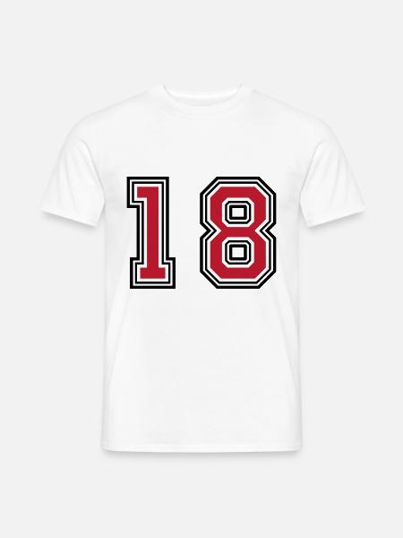 18 number symbol - Men's T-Shirt - white