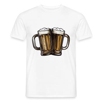 Bierkrug Bier Anstoßen - Männer T-Shirt - Weiß - Vorne - AI Model Male 178 dark (178cm)