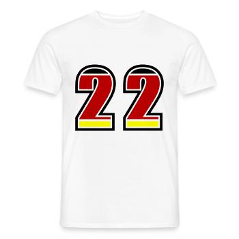 22 Number Germany Jersey - Men's T-Shirt - white - Front - AI Model Male 178 dark (178cm)