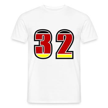 32 Numéro Allemagne Jersey - T-shirt homme - blanc - Devant - AI Model Male 178 dark (178cm)