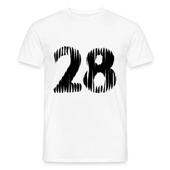 28 Number jersey - Men's T-Shirt - white - Front - AI Model Male 178 dark (178cm)