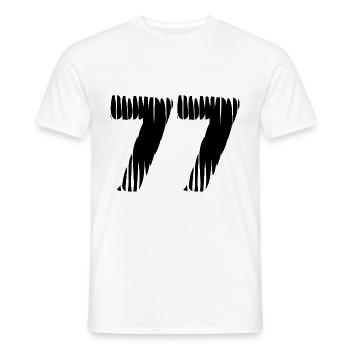 77 Zahl Trikot - Männer T-Shirt - Weiß - Vorne - AI Model Male 178 dark (178cm)