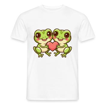 Frog Couple Love Couple In Love - Men's T-Shirt - white - Front - AI Model Male 178 dark (178cm)