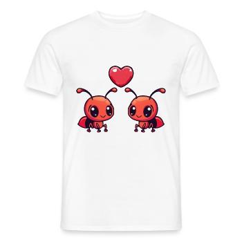 Ant Couple Love Couple In Love - Men's T-Shirt - white - Front - AI Model Male 178 dark (178cm)