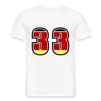 33 Nummer Deutschland Trikot - Männer T-Shirt - Weiß - Vorne - AI Model Male 178 dark (178cm)