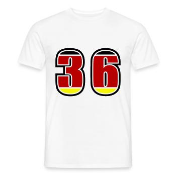 36 Number Germany Jersey - Men's T-Shirt - white - Front - AI Model Male 178 dark (178cm)