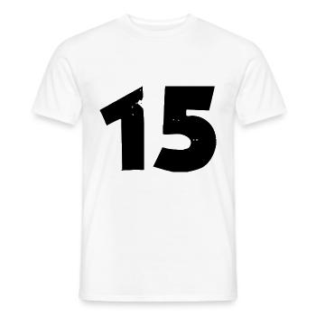 15 Nombre - T-shirt homme - blanc - Devant - AI Model Male 178 dark (178cm)
