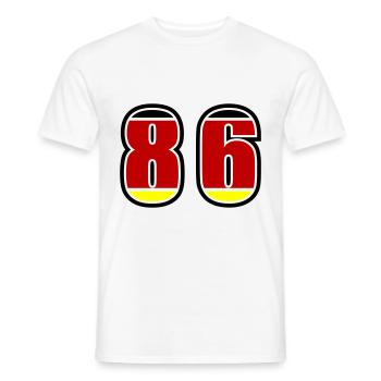 86 Number Germany Jersey - Men's T-Shirt - white - Front - AI Model Male 178 dark (178cm)