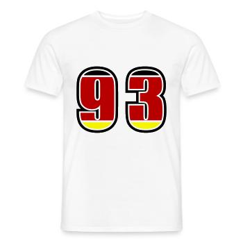 93 Number Germany Jersey - Men's T-Shirt - white - Front - AI Model Male 178 dark (178cm)