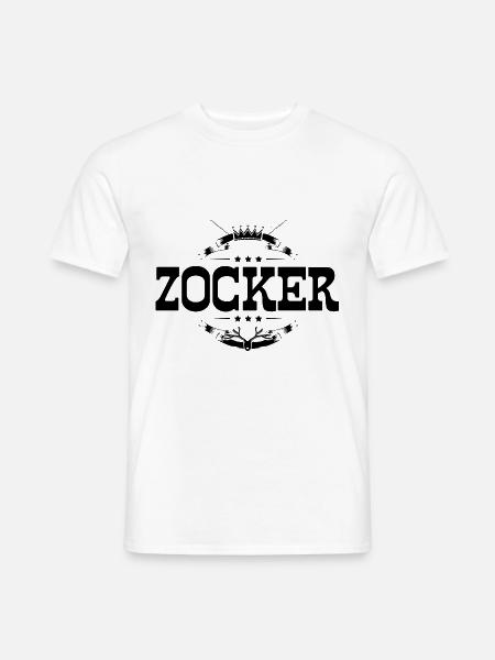 Zocker Gamer - Männer T-Shirt - Weiß