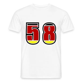 58 Number Germany Jersey - Men's T-Shirt - white - Front - AI Model Male 178 dark (178cm)