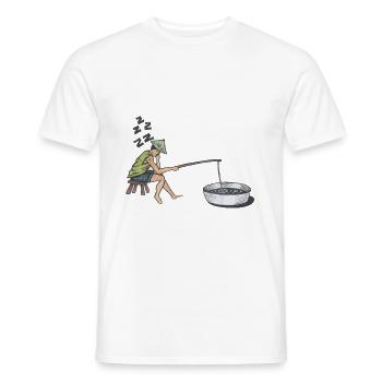 Fishing angler fish hobby fishing sport fishing - Men's T-Shirt - white - Front - AI Model Male 178 dark (178cm)