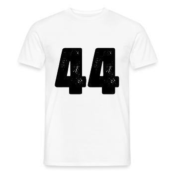 44 Zahl Trikot - Männer T-Shirt - Weiß - Vorne - AI Model Male 178 dark (178cm)