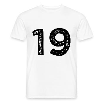19 Zahl Trikot - Männer T-Shirt - Weiß - Vorne - AI Model Male 178 dark (178cm)
