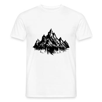 Mountains Nature Silhouette - Men's T-Shirt - white - Front - AI Model Male 178 dark (178cm)