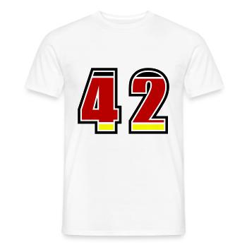 42 Number Germany Jersey - Men's T-Shirt - white - Front - AI Model Male 178 dark (178cm)