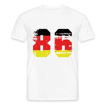 86 Number Germany Jersey - Men's T-Shirt - white - Front - AI Model Male 178 dark (178cm)