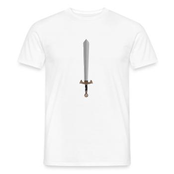 Vintage knight sword sword - Men's T-Shirt - white - Front - AI Model Male 178 dark (178cm)