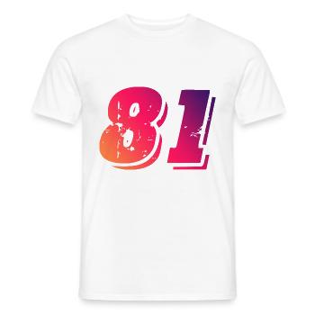 81 number symbol - Men's T-Shirt - white - Front - AI Model Male 178 dark (178cm)