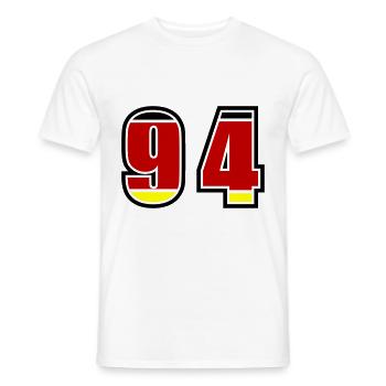 94 Number Germany Jersey - Men's T-Shirt - white - Front - AI Model Male 178 dark (178cm)