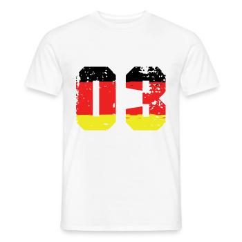 3 Zahl Deutschland Trikot - Männer T-Shirt - Weiß - Vorne - AI Model Male 178 dark (178cm)
