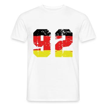 92 Numéro Allemagne Jersey - T-shirt homme - blanc - Devant - AI Model Male 178 dark (178cm)