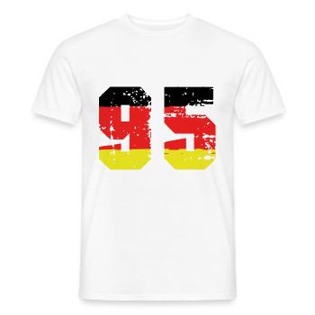 Maillot Allemagne numéro 95 - T-shirt homme - blanc - Devant - AI Model Male 178 dark (178cm)
