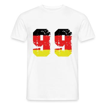 99 Number Germany Jersey - Men's T-Shirt - white - Front - AI Model Male 178 dark (178cm)