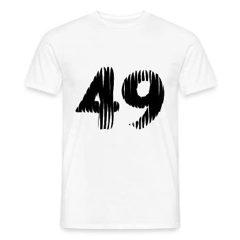 49 Zahl Trikot - Männer T-Shirt - Weiß - Vorne - AI Model Male 178 dark (178cm)