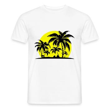 Island Summer Palm Beach - Men's T-Shirt - white - Front - AI Model Male 178 dark (178cm)