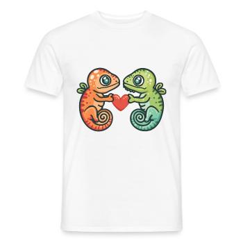 Chameleon Couple Love Couple In Love - Men's T-Shirt - white - Front - AI Model Male 178 dark (178cm)