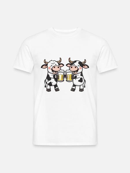Cow Comic Beer Funny Booze - Men's T-Shirt - white