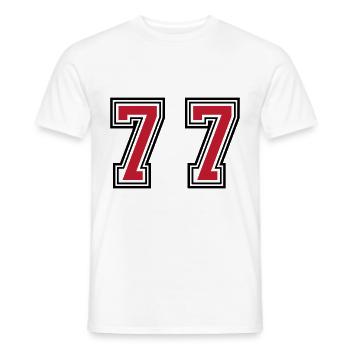 77 Zahl Symbol - Männer T-Shirt - Weiß - Vorne - AI Model Male 178 dark (178cm)