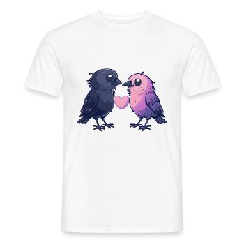 Rabe Paar Krähe Verliebt Tiere Valentinstag - Männer T-Shirt - Weiß - Vorne - AI Model Male 178 dark (178cm)