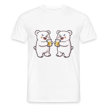 Polar Bear Beer Funny Booze - Men's T-Shirt - white - Front - AI Model Male 178 dark (178cm)