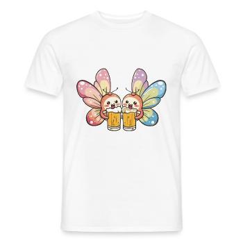 Schmetterling Bier Lustig Party - Männer T-Shirt - Weiß - Vorne - AI Model Male 178 dark (178cm)