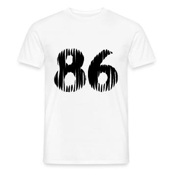 86 number jersey - Men's T-Shirt - white - Front - AI Model Male 178 dark (178cm)