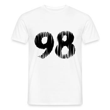 98 number jersey - Men's T-Shirt - white - Front - AI Model Male 178 dark (178cm)