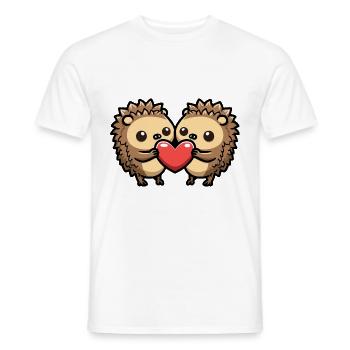 Igel Comic Paar Liebe - Männer T-Shirt - Weiß - Vorne - AI Model Male 178 dark (178cm)
