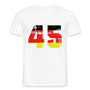 45 Numéro Allemagne Maillot - T-shirt homme - blanc - Devant - AI Model Male 178 dark (178cm)