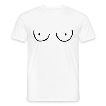 gezogene Brust se341 - Männer T-Shirt - Weiß - Vorne - AI Model Male 178 dark (178cm)