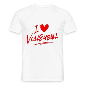 I love volleyball - Men's T-Shirt - white - Front - AI Model Male 178 dark (178cm)
