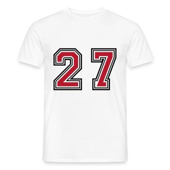 27 symbole numérique - T-shirt homme - blanc - Devant - AI Model Male 178 dark (178cm)